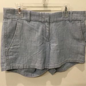 J.CREW Chambray Cotton Shorts ~ Light Blue ~ Sz 0 ~ 3”~ EUC